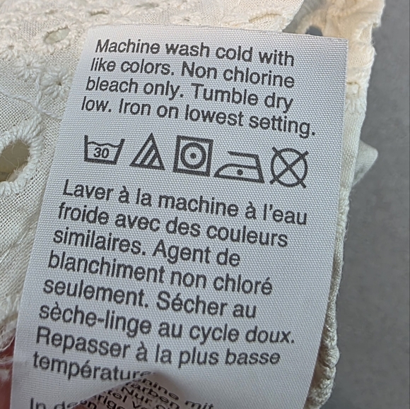 Madewell‎ Embroidered Eyelet Ruffle-Neck Keyhole Top Sheer Bohemian Summer Sz S - Picture 6 of 9